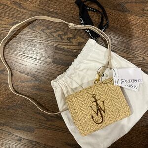 NWT JW Anderson Straw and Leather Logo Bag